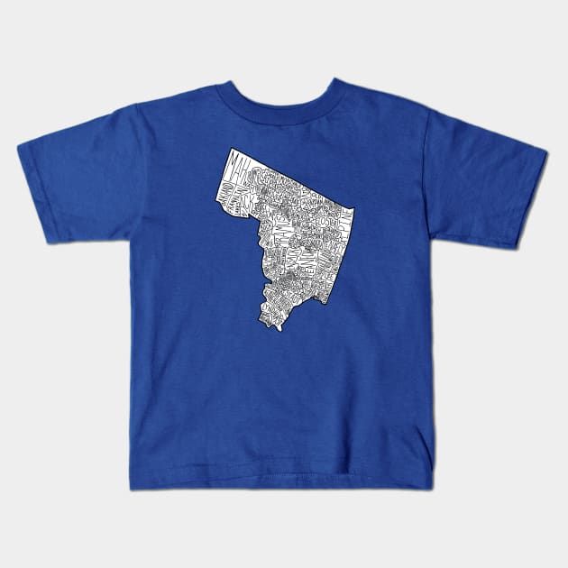 Map of Bergen County, NJ Kids T-Shirt by calenbundalas